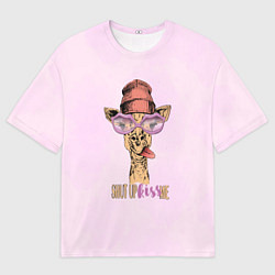 Футболка оверсайз мужская Гламурный жираф, цвет: 3D-принт