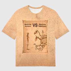 Футболка оверсайз мужская Медицина против ветеринарии, цвет: 3D-принт