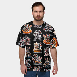 Футболка оверсайз мужская Кролики - Камасутра позы, цвет: 3D-принт — фото 2