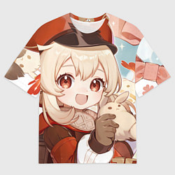 Футболка оверсайз мужская Genshin Impact Кли cute Dodoko, цвет: 3D-принт