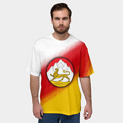 Футболка оверсайз мужская Герб Осетии на фоне, цвет: 3D-принт — фото 2