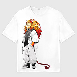 Футболка оверсайз мужская Лев в стиле аниме, цвет: 3D-принт