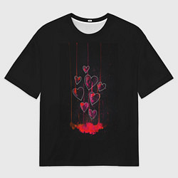 Мужская футболка оверсайз Раненые сердца