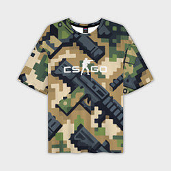 Мужская футболка оверсайз Counter Strike - pixel military pattern