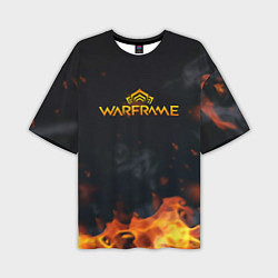 Мужская футболка оверсайз Warframe шутер flame