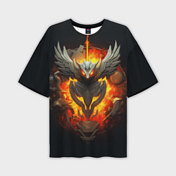 Мужская футболка оверсайз Огненный символ орла