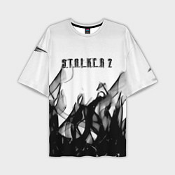 Мужская футболка оверсайз Stalker 2 черный огонь абстракция