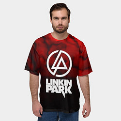 Футболка оверсайз мужская Linkin park strom честер, цвет: 3D-принт — фото 2