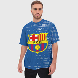 Футболка оверсайз мужская Футбольный клуб Барселона - логотип крупный, цвет: 3D-принт — фото 2