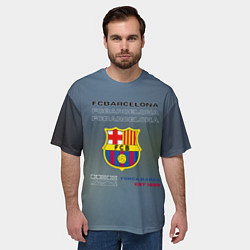 Футболка оверсайз мужская Футбольный клуб барселона, логотип, цвет: 3D-принт — фото 2