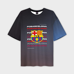 Футболка оверсайз мужская Логотип футбольный клуб Барселона, цвет: 3D-принт