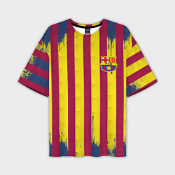 Мужская футболка оверсайз Полосатые цвета футбольного клуба Барселона