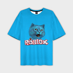 Мужская футболка оверсайз Roblox синий кот