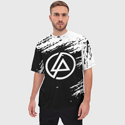 Футболка оверсайз мужская Linkin Park - black and white, цвет: 3D-принт — фото 2