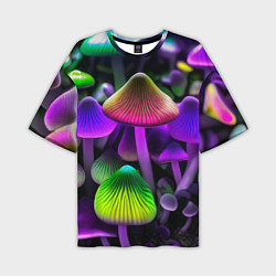 Мужская футболка оверсайз Люминесцентные грибы