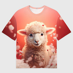 Футболка оверсайз мужская Милая влюбленная овечка, цвет: 3D-принт