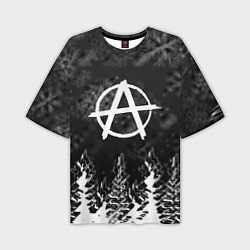 Мужская футболка оверсайз Anarchy winter gray