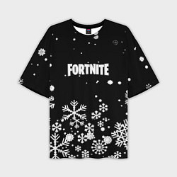 Мужская футболка оверсайз Fortnite новый год паттерн