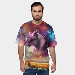 Футболка оверсайз мужская Небесный львица, цвет: 3D-принт — фото 2
