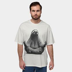 Футболка оверсайз мужская Ленивиц в позе лотоса, цвет: 3D-принт — фото 2