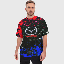 Футболка оверсайз мужская Mazda краски абстракция спорт, цвет: 3D-принт — фото 2
