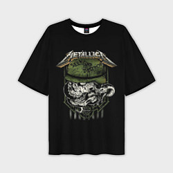 Мужская футболка оверсайз Metallica - skull