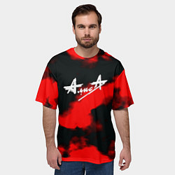 Футболка оверсайз мужская Алиса краски абстракция, цвет: 3D-принт — фото 2
