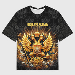 Мужская футболка оверсайз Russia gold