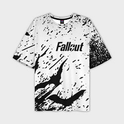 Мужская футболка оверсайз Fallout краски летучие мыши