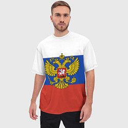 Футболка оверсайз мужская Флаг России с гербом, цвет: 3D-принт — фото 2
