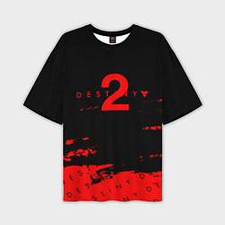 Мужская футболка оверсайз Destiny 2 краски надписи