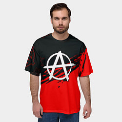Футболка оверсайз мужская Анархия краски текстура символы, цвет: 3D-принт — фото 2