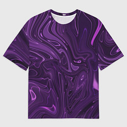 Футболка оверсайз мужская Абстакция на темно фиолетовом, цвет: 3D-принт