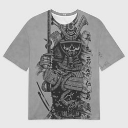 Мужская футболка оверсайз Demonic samurai