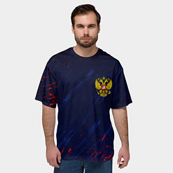 Футболка оверсайз мужская Россия краски текстура, цвет: 3D-принт — фото 2