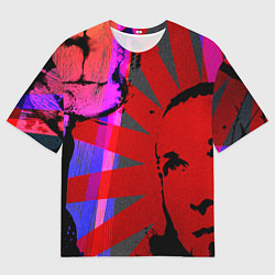 Мужская футболка оверсайз Красный удар