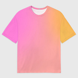 Футболка оверсайз мужская Розово-желтый градиент, цвет: 3D-принт