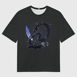Футболка оверсайз мужская Китайский дракон из чернил, цвет: 3D-принт