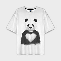 Мужская футболка оверсайз Love panda