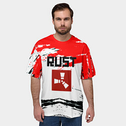 Футболка оверсайз мужская RUST краски текстура, цвет: 3D-принт — фото 2
