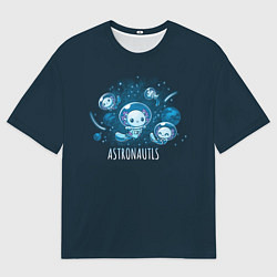 Футболка оверсайз мужская Аксолотли астронавты, цвет: 3D-принт