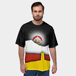 Футболка оверсайз мужская Осетия горы и ночное небо, цвет: 3D-принт — фото 2