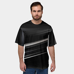 Футболка оверсайз мужская Black abstract background, цвет: 3D-принт — фото 2