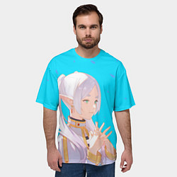 Футболка оверсайз мужская Frieren: Blue Pattern, цвет: 3D-принт — фото 2