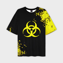Мужская футболка оверсайз Знак биологической опасности краски