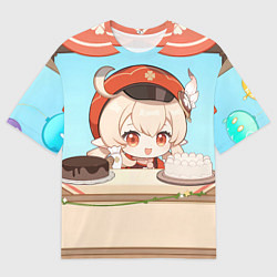 Футболка оверсайз мужская Genshin Impact Кли cute chibi, цвет: 3D-принт