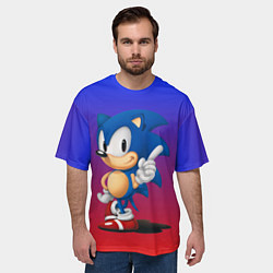 Футболка оверсайз мужская Пресонаж Соник, цвет: 3D-принт — фото 2