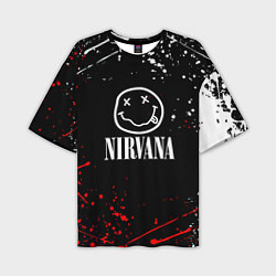 Футболка оверсайз мужская Nirvana брызги красок, цвет: 3D-принт