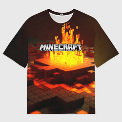 Футболка оверсайз мужская Огненный minecraft, цвет: 3D-принт