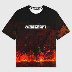 Футболка оверсайз мужская Minecraft fire logo, цвет: 3D-принт